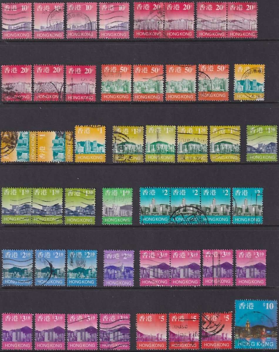 HONG KONG - 1997 Skylines Definitives bulk lot to $10, used (good value)